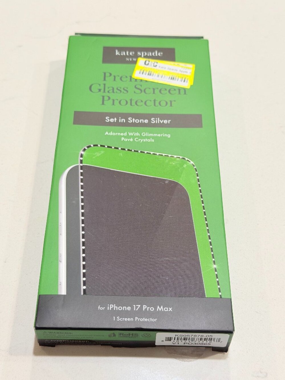 kate spade new york Screen Protector Set in Stone Silver iPhone 17 Pro Max